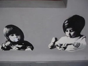 Artwork outside a store in Prenzlauer Berg, East Berlin. (Taylor M. Miles for Blast Magazine) Artwork outside a store in Prenzlauer Berg, East Berlin. (Taylor M. Miles for Blast Magazine)